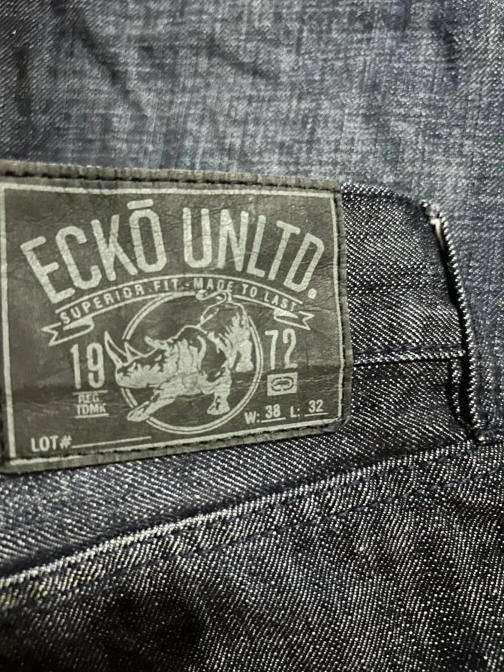 VTG Y2K Ecko Unltd 759 Relaxed Fit Jeans Mens 38x32 Dark Wash Baggy Skater Deni